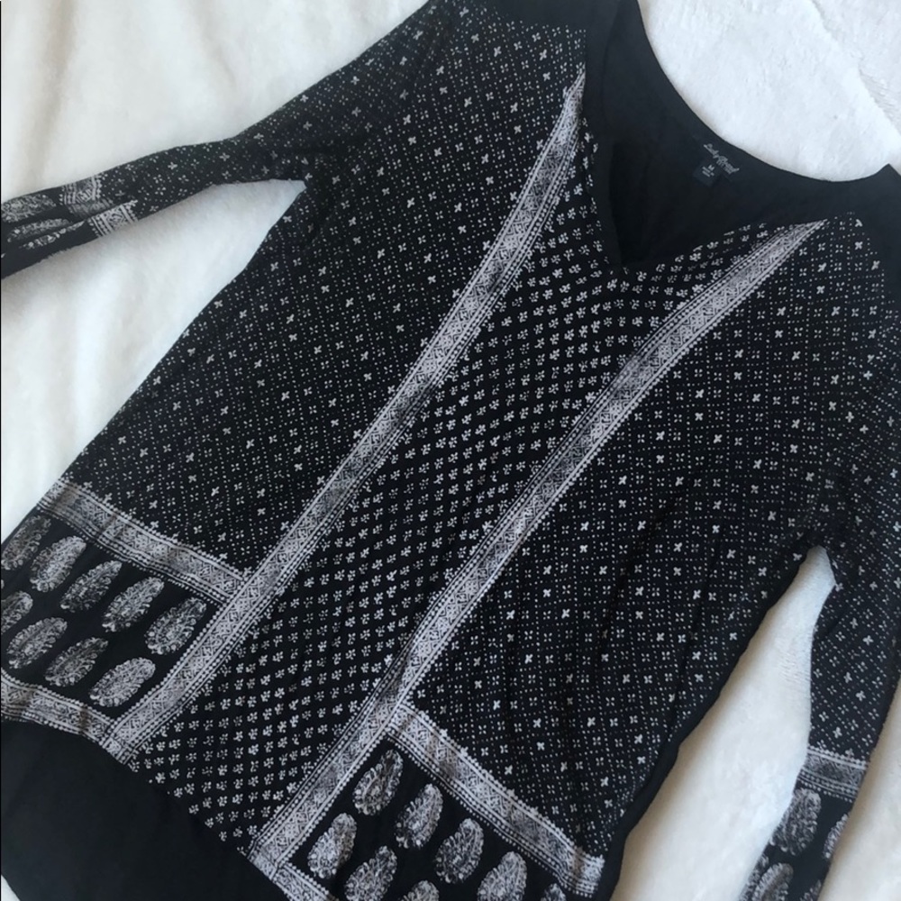 Lucky Brand tunic-black/white print